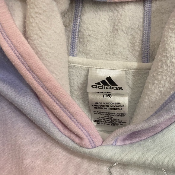 Girls Adidas Rainbow Colorful Hoodie size XL 16 - Picture 13 of 14